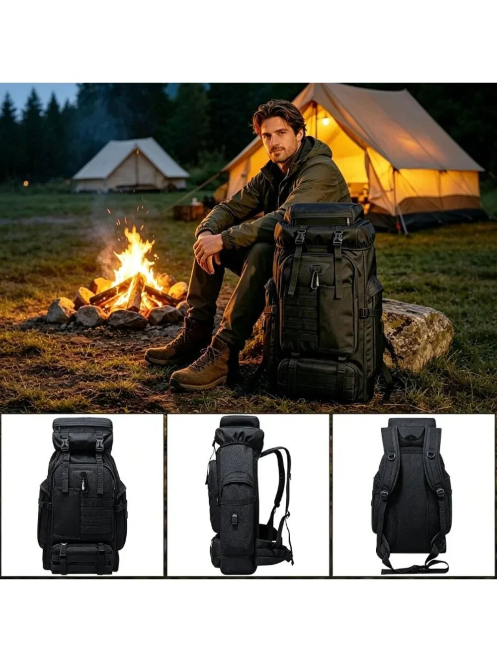 Large 80L/100L Hiking Backpack for Men & Women - Tactical Outdoor Travel